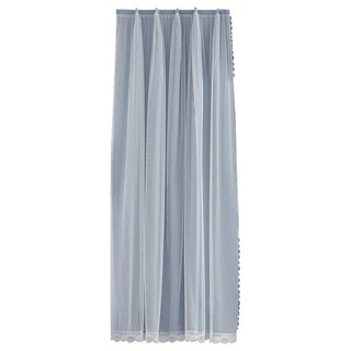 浪漫柔情雙層網紗遮光魔鬼氈窗簾, 藍色