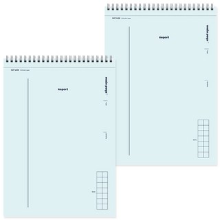 moong9 4000主頁可撕式A4上翻筆記本, 藍色, 2個