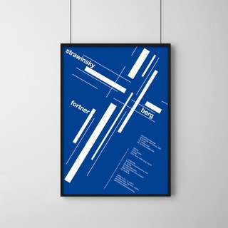 現代圖形海報 4 Strawinsky Blue