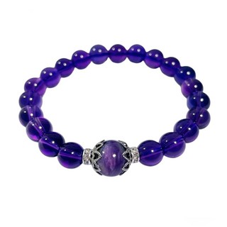 A1寶石 夢幻紫龍晶紫水晶手鍊 附白水晶碎石 L-03 19g