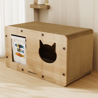 DING DONG PET 貓咪窗簾躲貓貓屋抓板 單層, 1個, 混合色