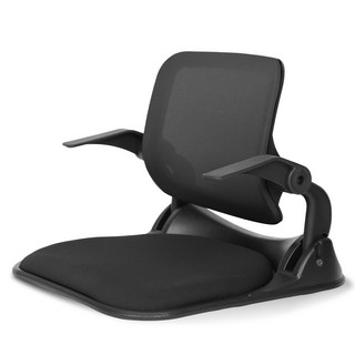 CHAIR FOCUS 摺疊扶手網眼靠背椅, 全黑