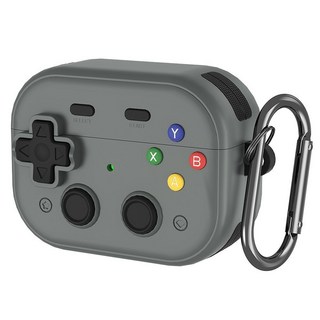 Koios 復古遊戲手把造型耳機殼, 灰色, 1個, AirPods Pro 2