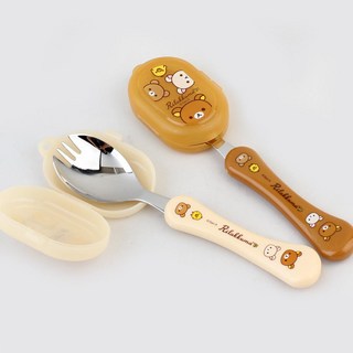 拉拉熊 快樂便利叉匙 2入組, 2種湯匙, 1組, 棕色, 象牙色