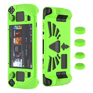HOHOO Valve Steam Deck 全覆蓋矽膠保護殼 霓虹綠, 1個, 單一商品