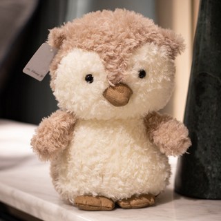 I'CLE 捲毛動物角色絨毛娃娃, 20cm, 1個, 貓頭鷹