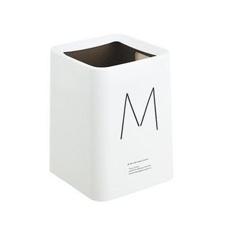 Star Modern Style 簡約垃圾桶 12L, 白色（垃圾桶），黑色 M（標誌）, 1個
