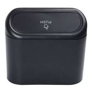 夾式車用按壓垃圾桶, 黑色, 1個