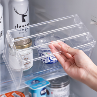 리빙앨리 냉장고 정리 수납 트레이 선반 거치대, 투명, 4개
