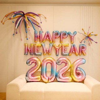 피앤비유니티 해피뉴이어 폭죽풍선 세트, 07 그라데이션, 1세트