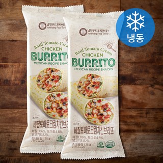 남향푸드또띠아 바질크림토마토치킨 브리또 (냉동), 125g, 1개입, 2개