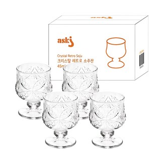 askj 水晶復古燒酒杯 45ml 4入組, 1組