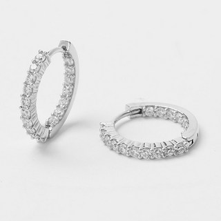 OST 女款 925純銀 易扣式正面閃亮耳環 雙邊一組