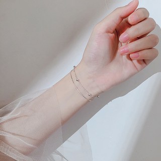 PEONIST 女士層疊圓珠雙鍊手鍊