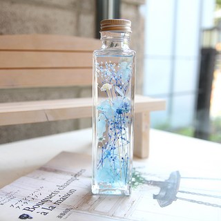 THE VOM 浮游花永生花氣氛燈, 藍色繡球花 雙色滿天星