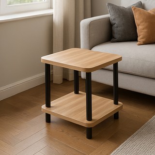 Leto 木質雙層床邊方形床頭櫃 LFT-S01, 1個, 黑色木紋