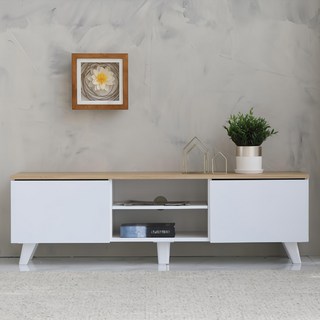 DEKKO FURNITURE 新 達比 電視櫃 1200 附門款, 木紋白