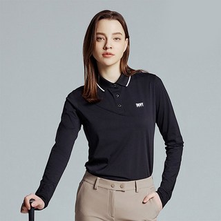 DKNYGOLF 女款翻領長袖T恤