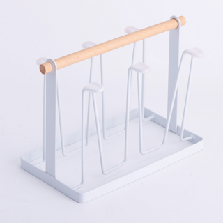 DIGIXO 우드 컵 정리 건조대, 화이트, 1개