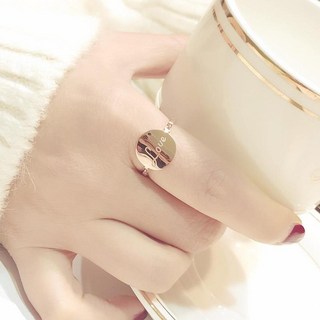 BEOURGUEST 女士層疊戒指 手術鋼戒指 Love款 9號