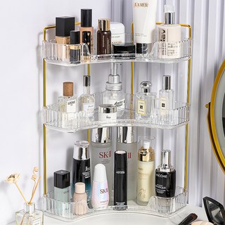 리틀보트 공간활용 대용량 아크릴 화장품 정리대 3단, 화이트, 1개