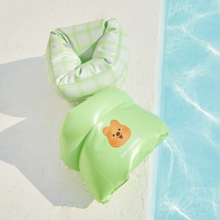 키키쿼카 멜로우 체크 암튜브 2종 세트, 그린, 1세트