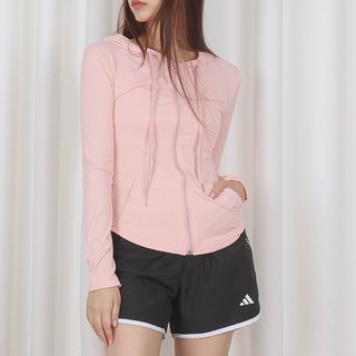 엘쏘 필라테스 운동복 골지 슬림 라인 후드 집업