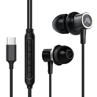 에이투 티타늄 다이나믹 드라이버 C타입 유선 이어폰, AW111C, 블랙