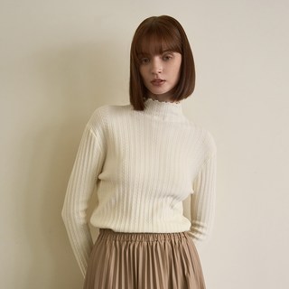 ISABEY 女款波浪線條圖案高領層次感套頭衫 VJUCY2965