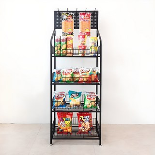 STORE 91 儲藏室零食置物架, 黑色, 4層