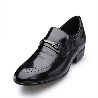 VONIN 男士牛皮點線帶扣裝飾增高正裝皮鞋 LC039 7cm