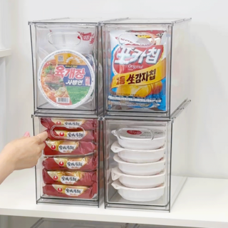 DEMIMOOD 壓克力 Purin 可堆疊式食品儲藏室整理盒 10L, 1個, 透明色
