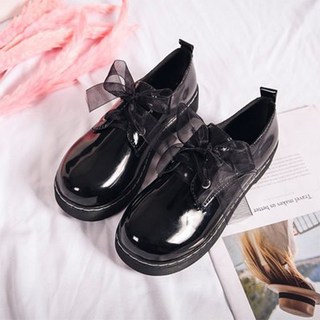 The Flow Company 女性用懷舊復古風蕾絲綁帶皮革漆皮牛津鞋