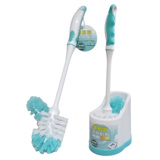 多麼潔 雙刷頭潔廁刷組, 獨特卷式刷頭, 底部排水設計, 藍色 + 白色, 1組