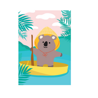 진심디자인 감성 아트웍 디자인캔버스 엔조이 키즈 라인 액자 타이완 코알라 D-41, 화이트