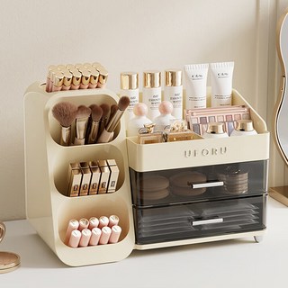 Clever 巧丂桌面化妝品收納盒, 1個, 奶油白