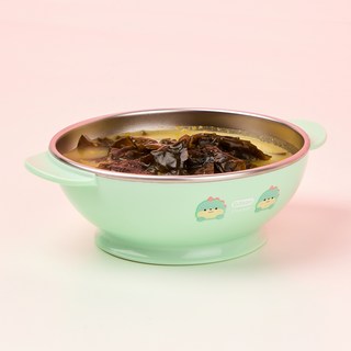 에디슨 프렌즈 논슬립 스텐 대접 390ml, 공룡 에디노 민트, 1개