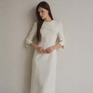 JuliynCalla Calla 117 One Fine Day Cape Tweed Dress, Ivory