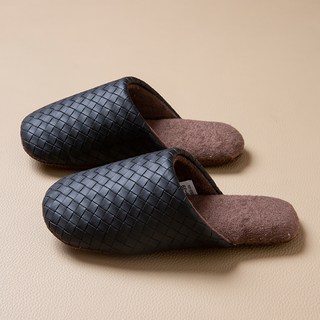 Alleophom 男士感性客廳室內拖鞋, 黑色, 1個