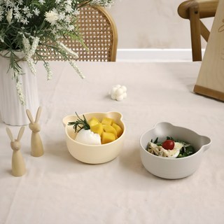 Ahtty home 小森林 熊熊點心碗 兩件組 L號, 1組, 奶油、奶油