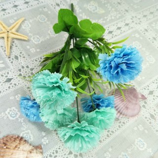 mondeuseupat 人造花 母親節 教師節 康乃馨 迷你花束 31cm MO1079, 薄荷綠