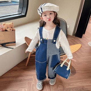 Starbean 女童雙色拼接吊帶褲