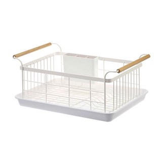 Bellobi 木柄碗盤瀝水架, 白色