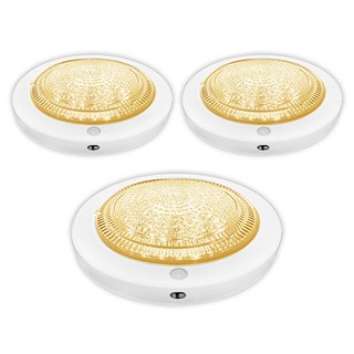 LED 圓形感應燈 15W, 白色 + 燈泡色, 3個