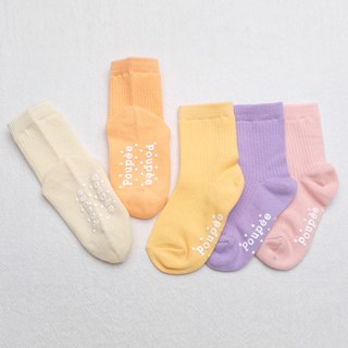 We socks & Papamom 兒童 Daily Girls 防滑襪 5件組