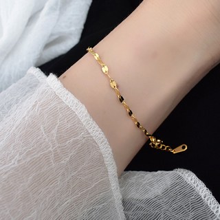 gelluna 女款醫療鋼纖細鏈條層疊手鍊 D-18