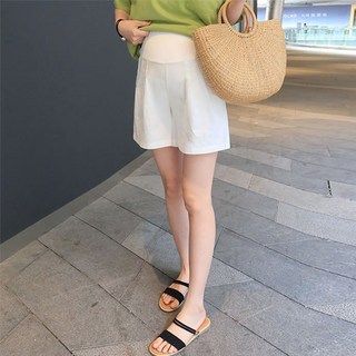 孕婦C款亞麻可調式短褲