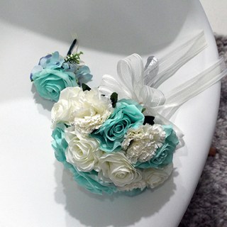 lilydress 花束胸花人造花2件組, 薄荷混色