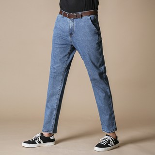 BLUEForce 男款 Bireut 隱藏式鬆緊帶內刷毛水洗丹寧休閒褲