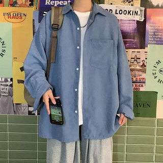 아이앤 남녀공용 오버핏 베이직 셔츠